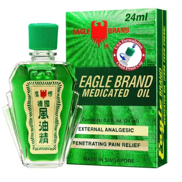 Dầu gió xanh 2 nắp 24ml Eagle Brand Medicated Oil của Mỹ